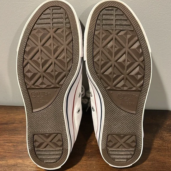 Converse Chuck Taylor All Star White Canvas High-Top Sneakers - Picture 8 of 9